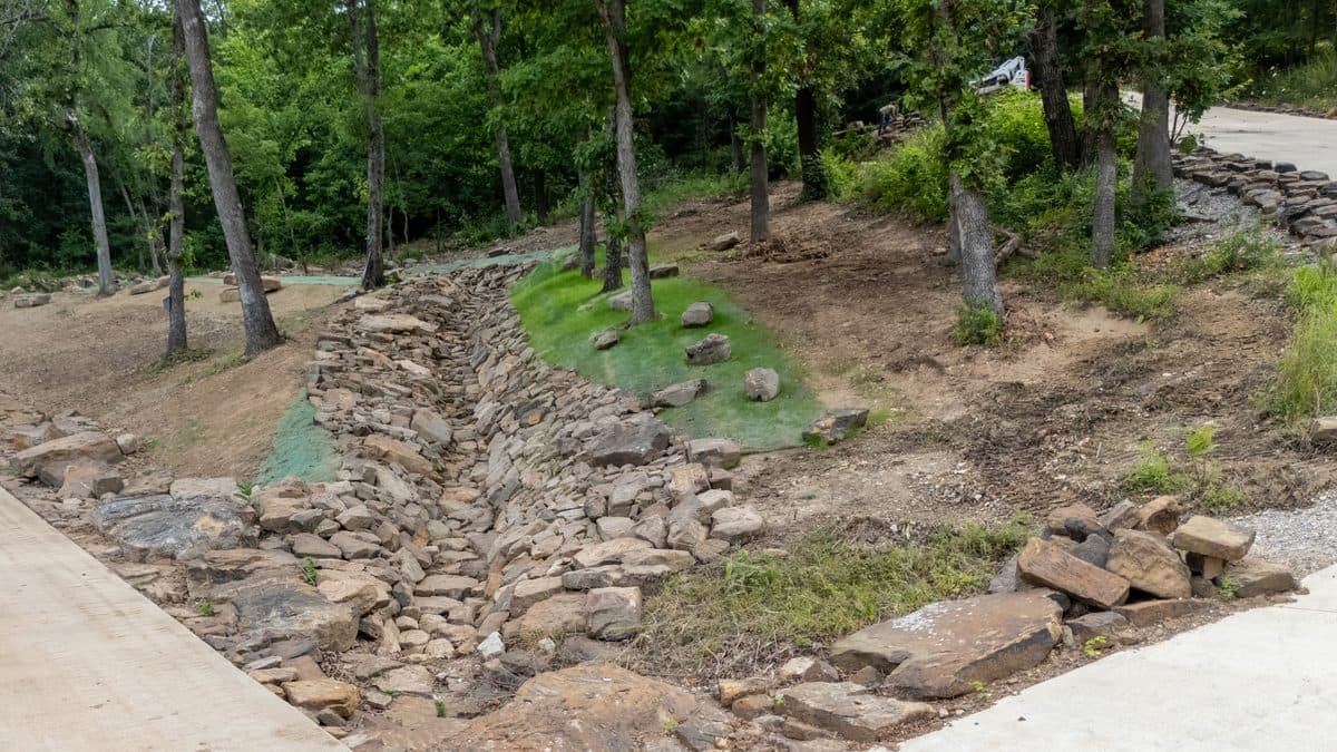 Stone drainage channel